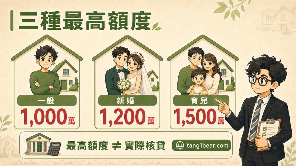 小唐圖解青安3.0一般、新婚與育兒家庭最高貸款額度