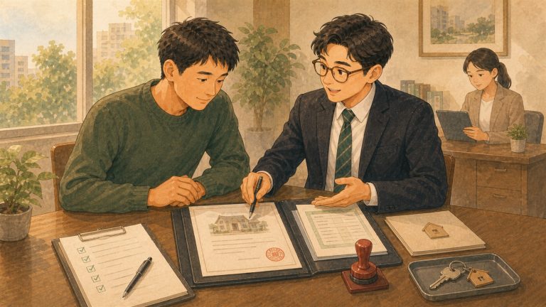 賣方與房仲核對簽約後的文件、清償、過戶與交屋流程