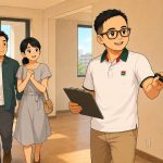 老唐陪買方再次確認喜歡房屋的屋況與出價條件