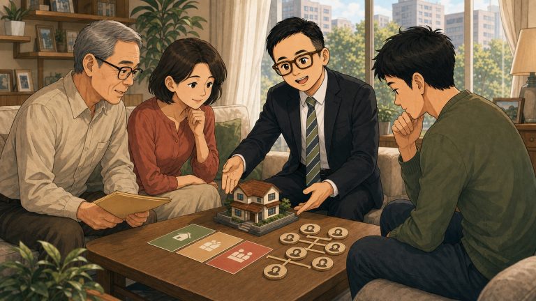 老唐陪一家人討論房產贈與、買賣與繼承的安排