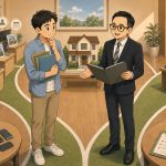 老唐向屋主說明一般委託、專任委託與契約重點
