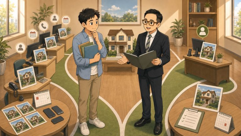 老唐向屋主說明一般委託、專任委託與契約重點